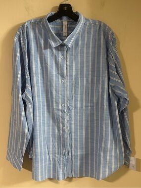 Auden Blue and White Striped casual wear blouse..334